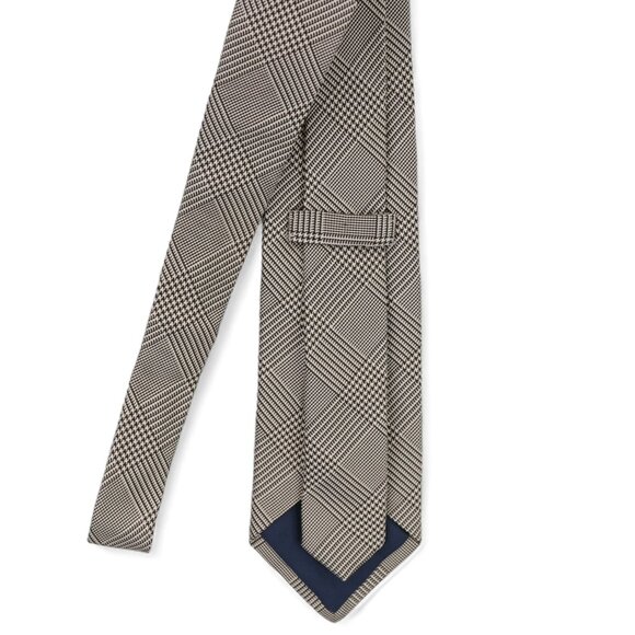 Polo Ralph Lauren Silk Neck Tie Taupe & Brown Houndstooth Handmade In Italy - Picture 8 of 10